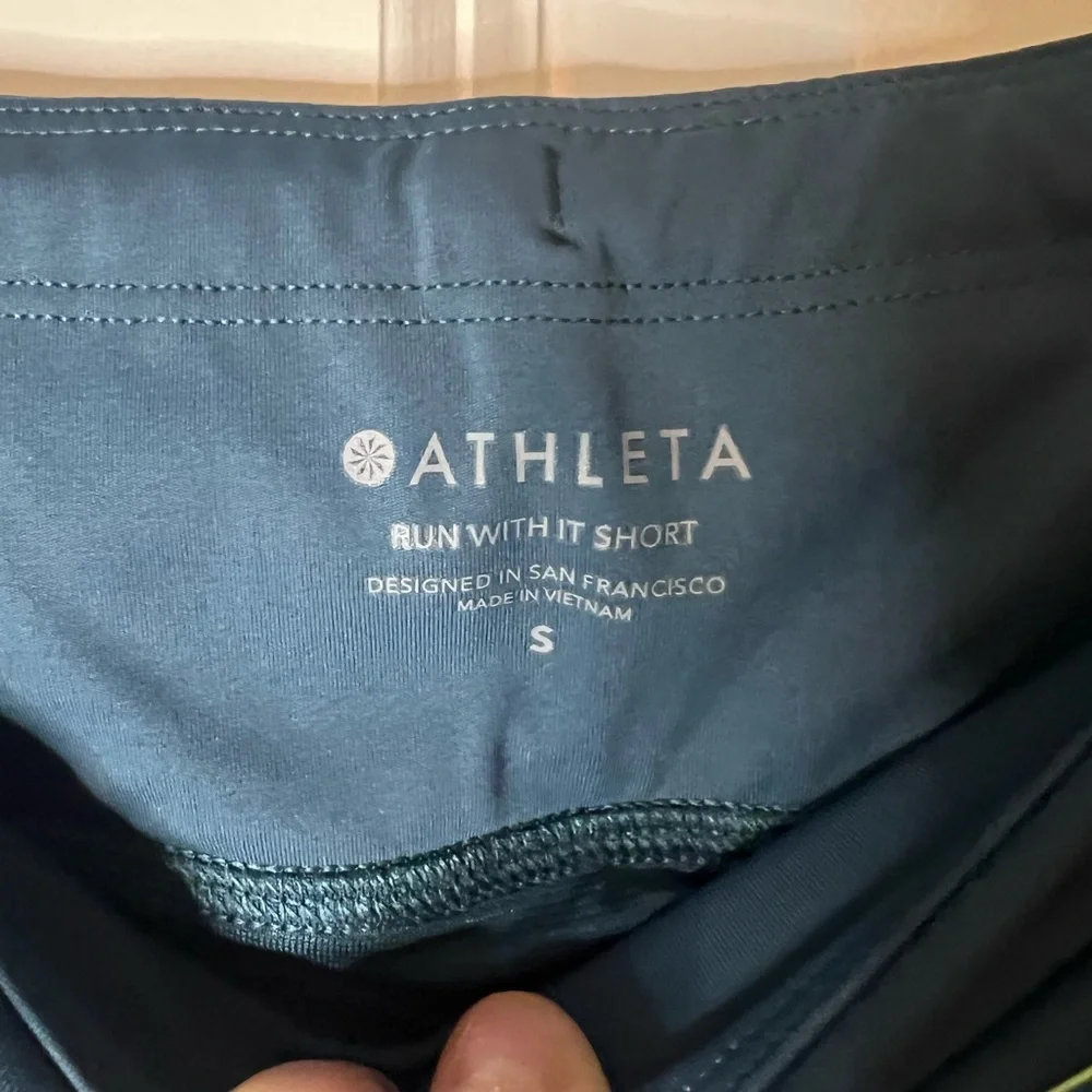 Athleta Teal Run With It Athletic Shorts - Picture 5 of 7